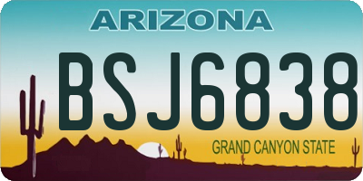 AZ license plate BSJ6838