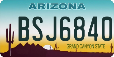 AZ license plate BSJ6840
