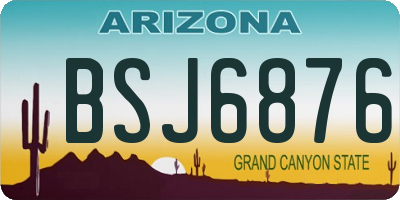 AZ license plate BSJ6876