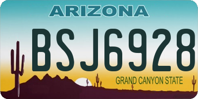 AZ license plate BSJ6928