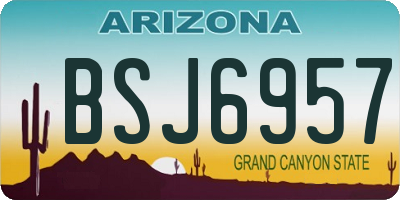 AZ license plate BSJ6957