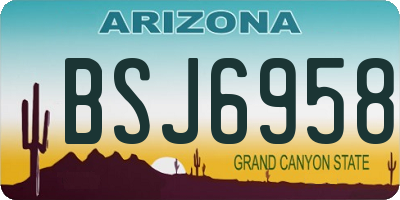 AZ license plate BSJ6958
