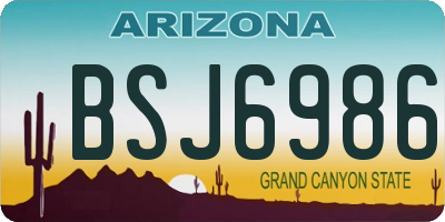 AZ license plate BSJ6986