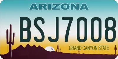 AZ license plate BSJ7008