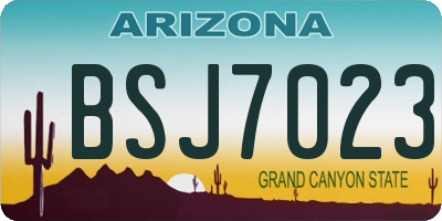 AZ license plate BSJ7023