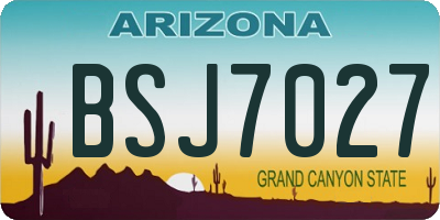 AZ license plate BSJ7027