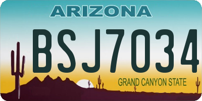 AZ license plate BSJ7034