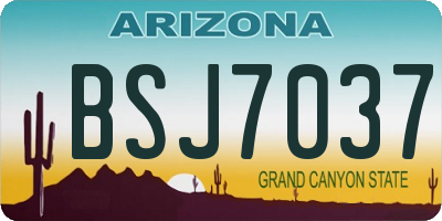 AZ license plate BSJ7037