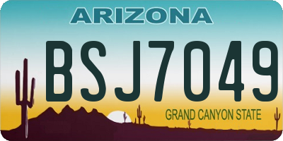 AZ license plate BSJ7049