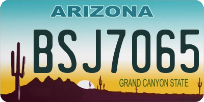 AZ license plate BSJ7065