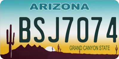AZ license plate BSJ7074