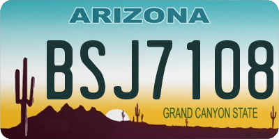 AZ license plate BSJ7108