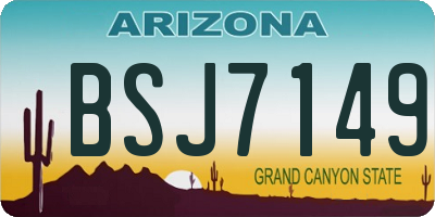 AZ license plate BSJ7149