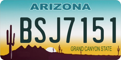 AZ license plate BSJ7151