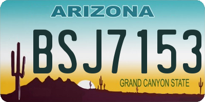 AZ license plate BSJ7153