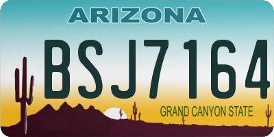 AZ license plate BSJ7164