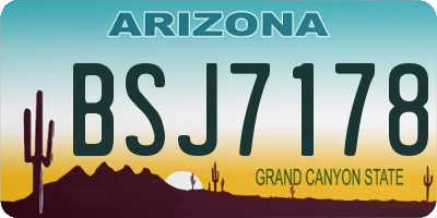 AZ license plate BSJ7178