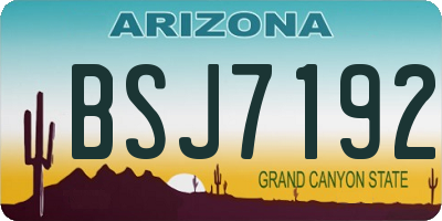 AZ license plate BSJ7192