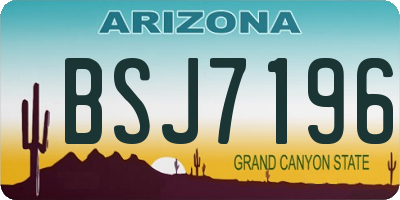 AZ license plate BSJ7196