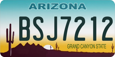 AZ license plate BSJ7212
