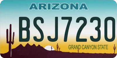 AZ license plate BSJ7230