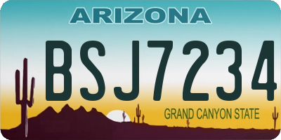 AZ license plate BSJ7234