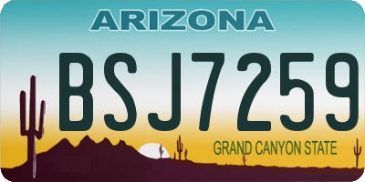 AZ license plate BSJ7259