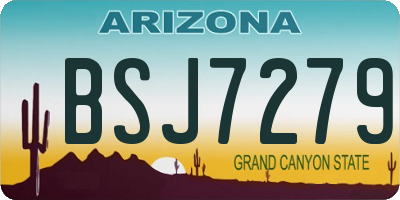 AZ license plate BSJ7279
