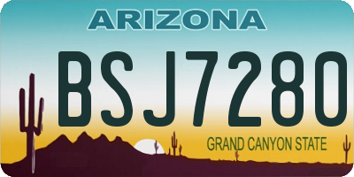AZ license plate BSJ7280