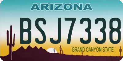 AZ license plate BSJ7338