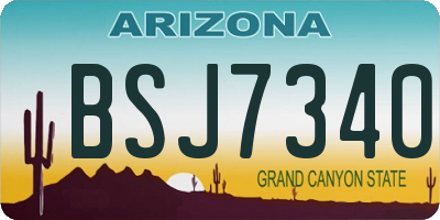 AZ license plate BSJ7340