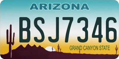 AZ license plate BSJ7346