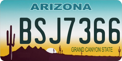 AZ license plate BSJ7366
