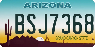 AZ license plate BSJ7368