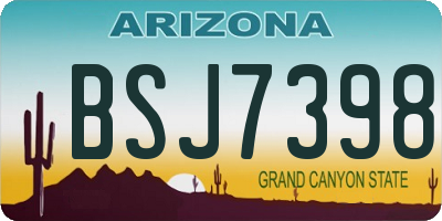 AZ license plate BSJ7398