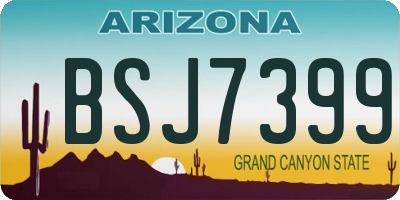 AZ license plate BSJ7399
