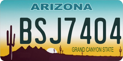 AZ license plate BSJ7404