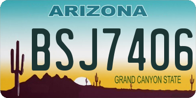 AZ license plate BSJ7406