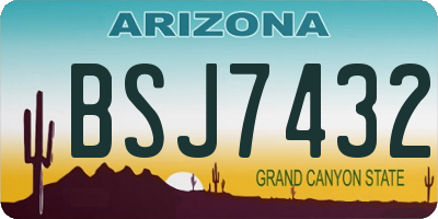 AZ license plate BSJ7432