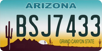 AZ license plate BSJ7433