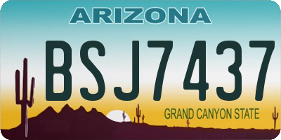 AZ license plate BSJ7437