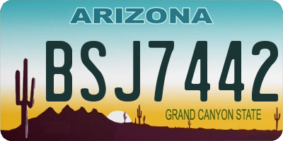 AZ license plate BSJ7442