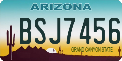 AZ license plate BSJ7456