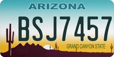 AZ license plate BSJ7457