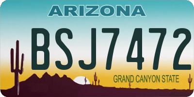 AZ license plate BSJ7472