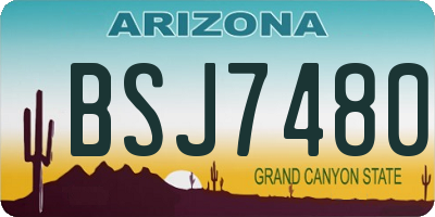 AZ license plate BSJ7480