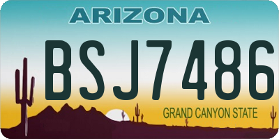 AZ license plate BSJ7486