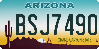 AZ license plate BSJ7490