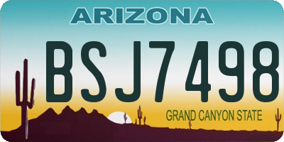 AZ license plate BSJ7498