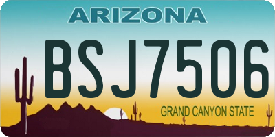 AZ license plate BSJ7506